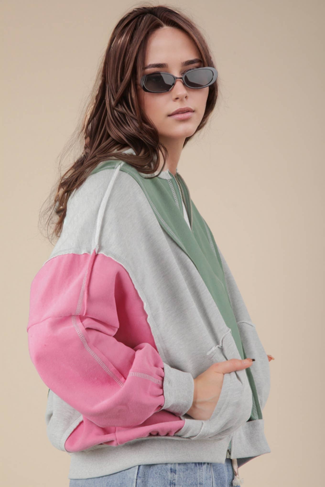Color Block Casual Bomber Jacket