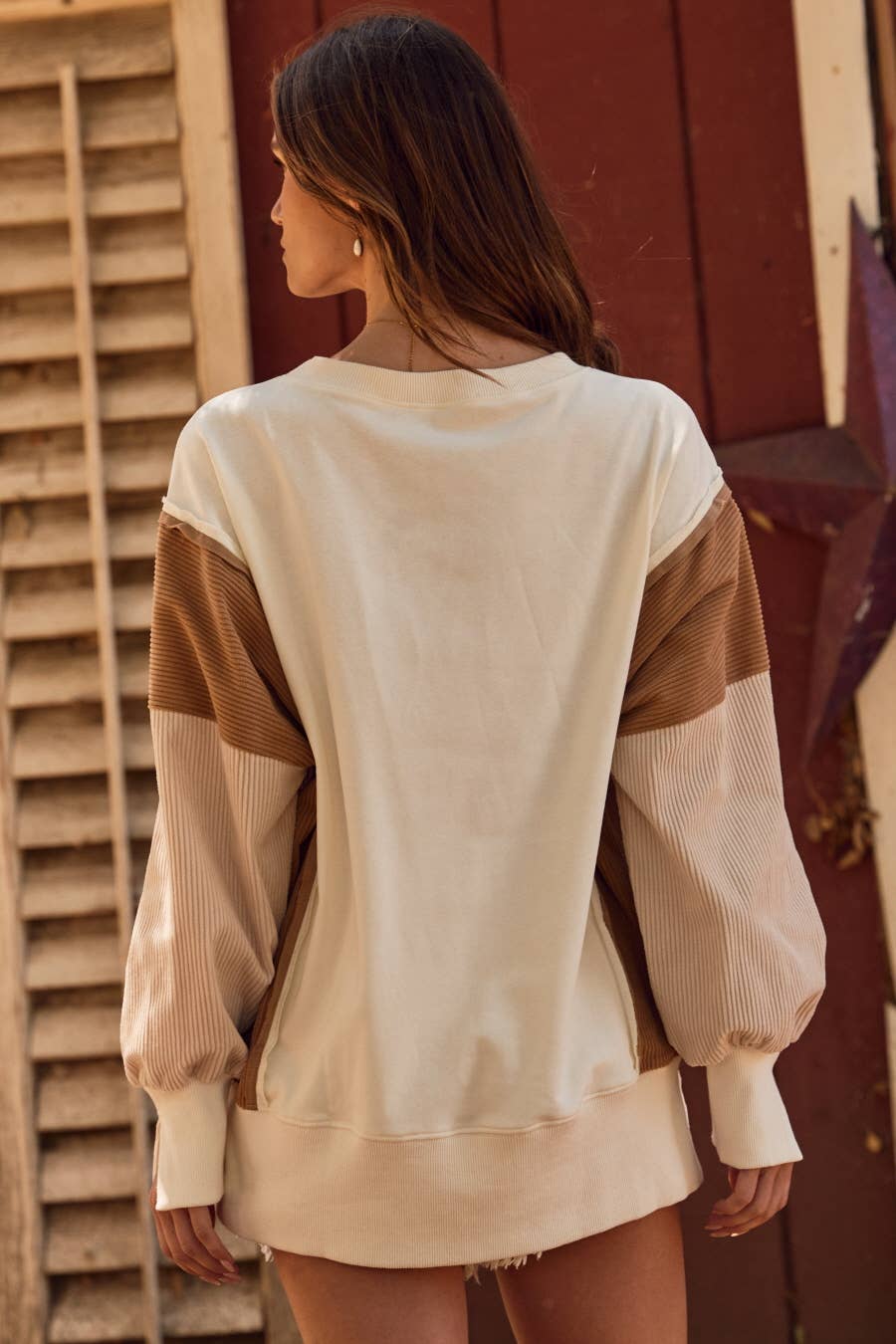 Color Block Oversized Pullover