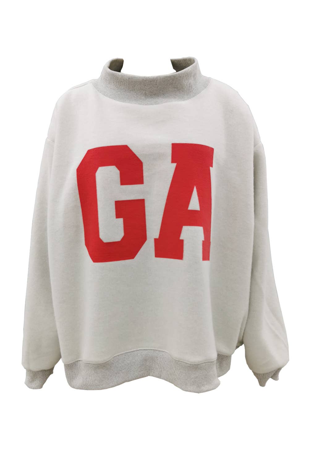 GEORGIA & GA' Print Reversible Mockneck Sweatshirt