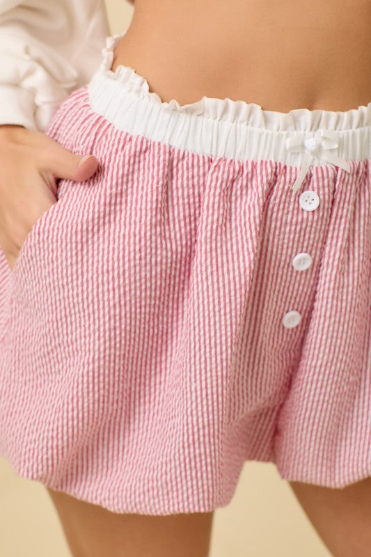 Seersucker Stripe Bubble Boxer Shorts