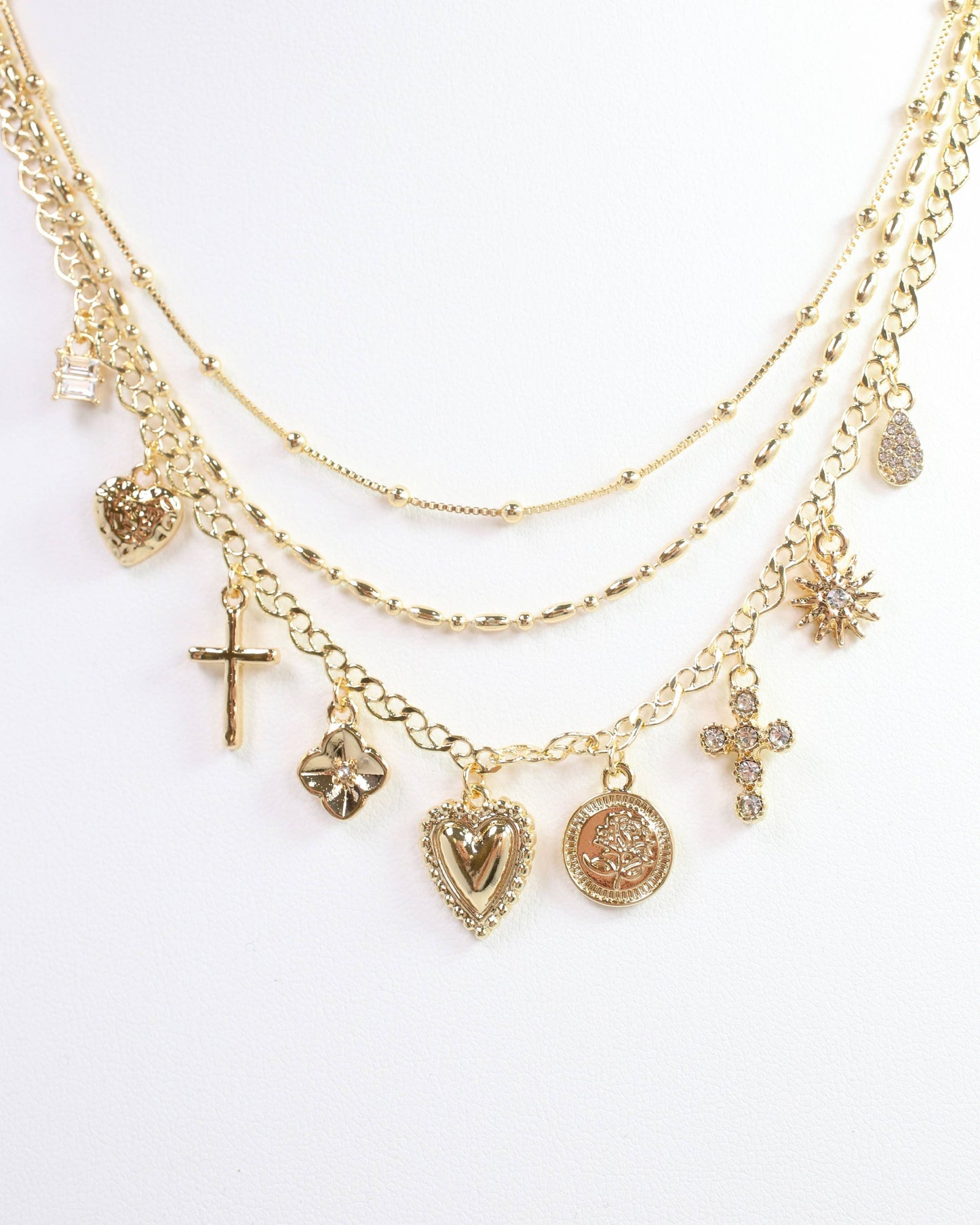 Lyle Layered Charm Necklace Gold