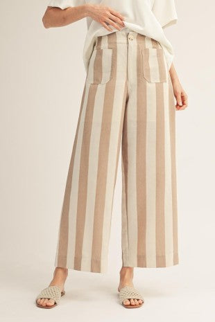 Wide Leg Bold Stripe Pants