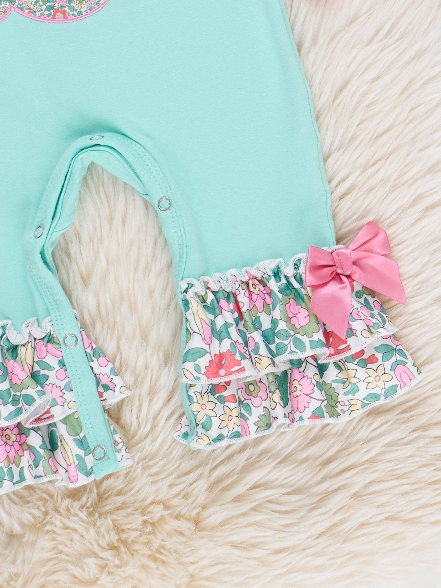 Pumpkin Petal Ruffles Embroidered Romper