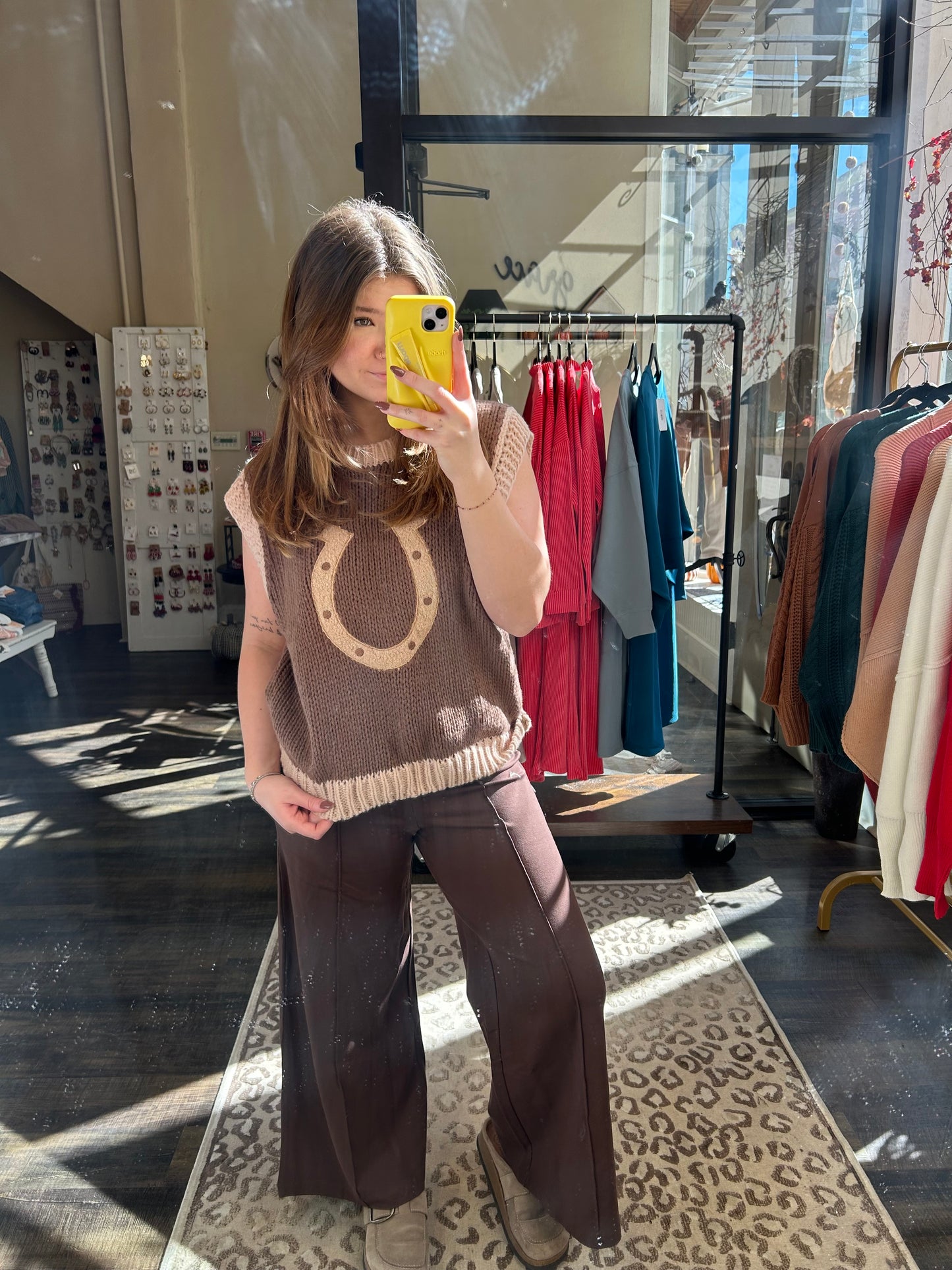 Western Horseshoe Crochet Sweater Vest