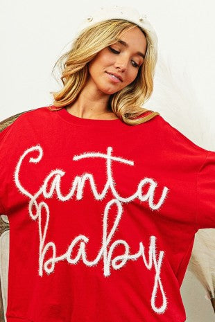 Tinsel Santa Baby Christmas Sweatshirt
