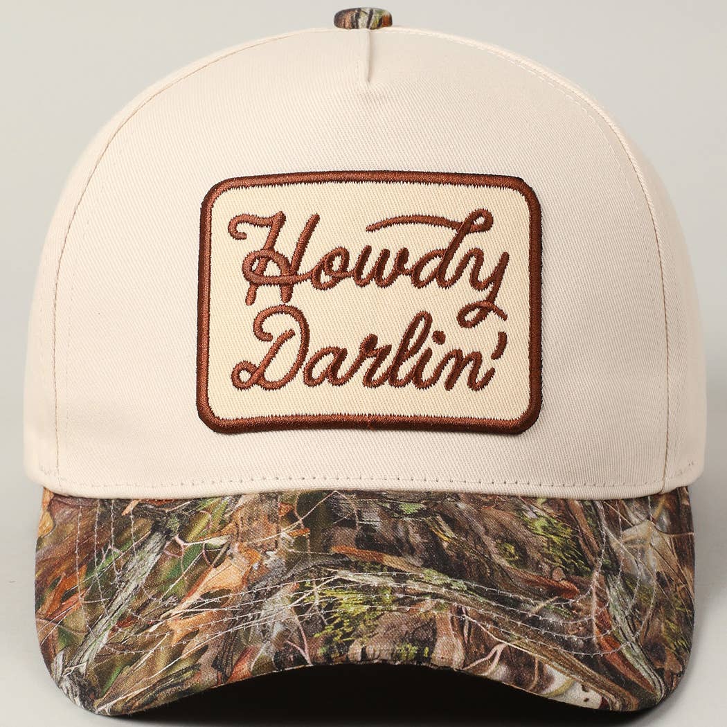 Howdy Darlin' Embroidery Patch Camo Hat