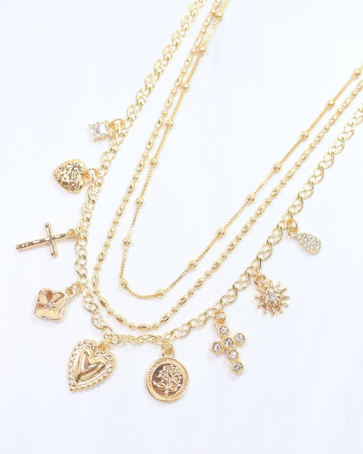 Lyle Layered Charm Necklace Gold
