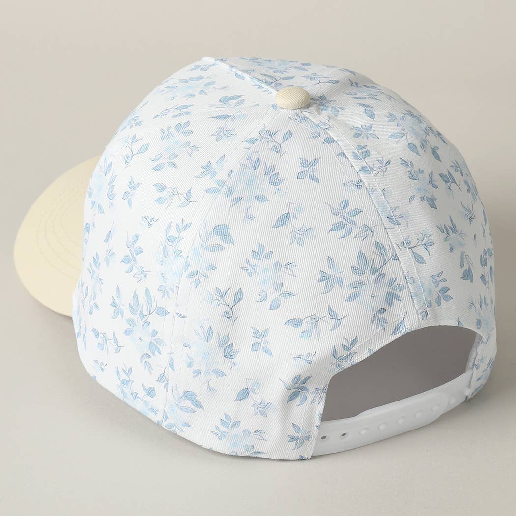 MOTHER Embroidered Flower PatternTrucker Hat: WHITE/BEIGE / ONE SIZE