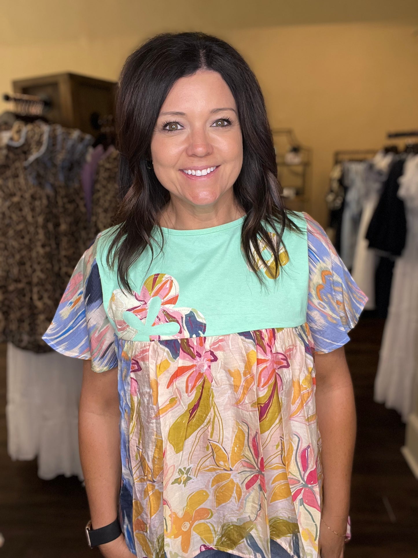 Floral Print Flowy Top