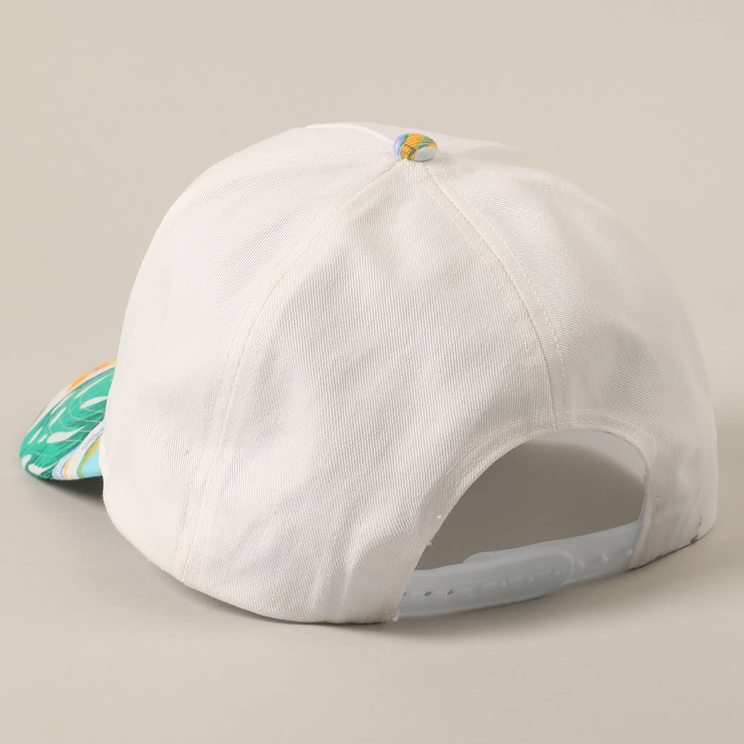 Feelin' Salty Letter Embroidery Floral Trucker Hat - Navy