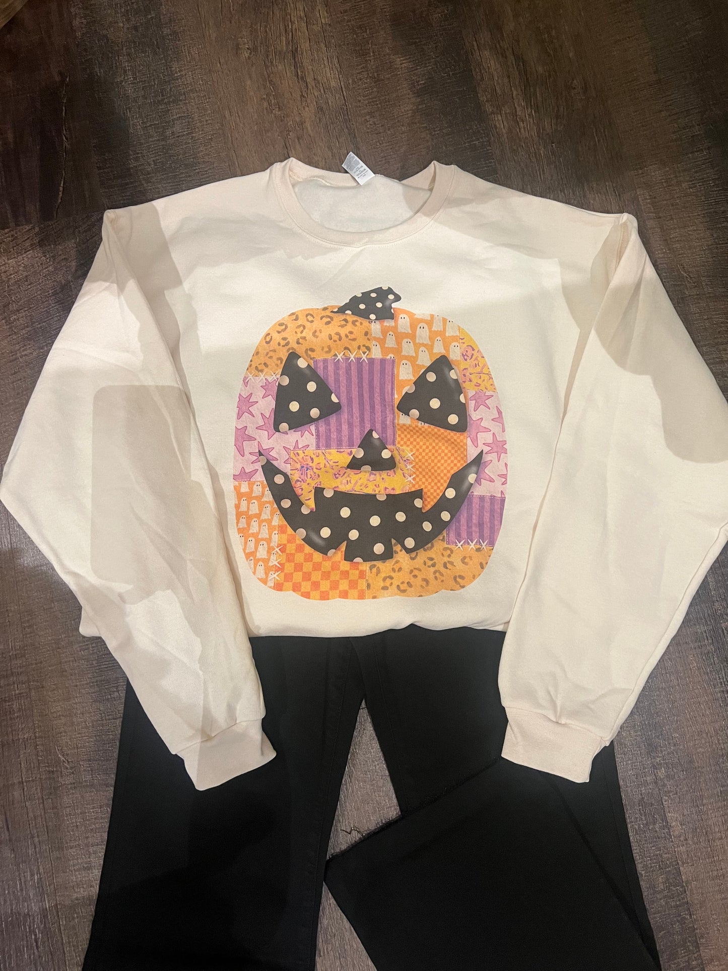 Patchwork Jack O Lantern Sweatshirt