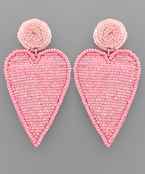 Beaded Heart Earrings