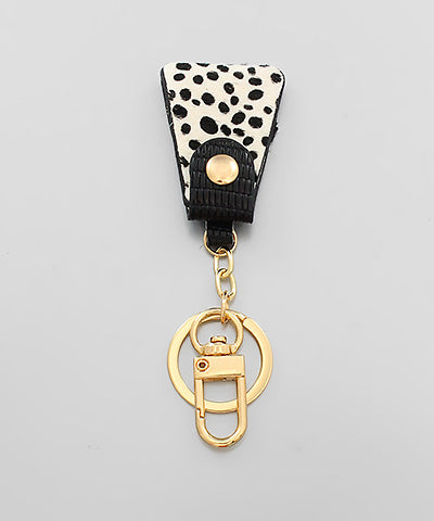Leather Button Key Chain