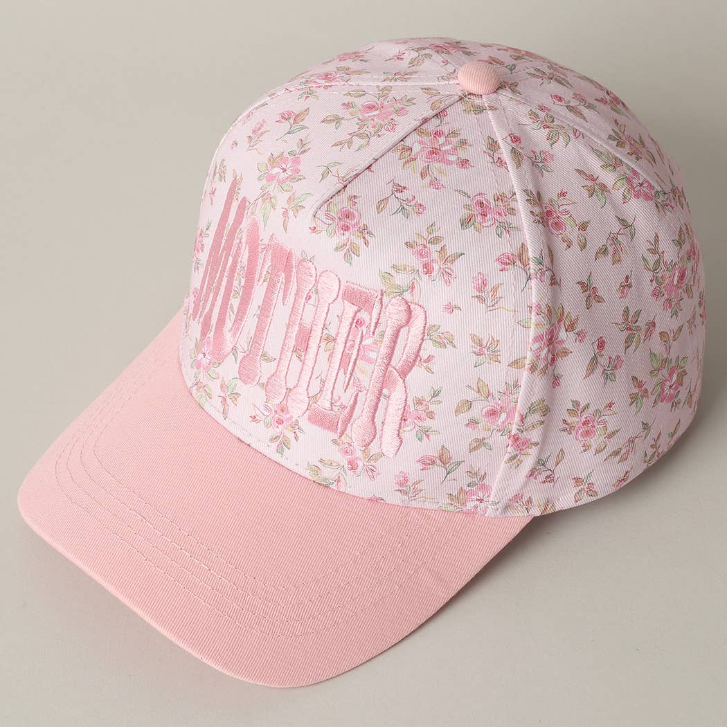 MOTHER Embroidered Flower PatternTrucker Hat: WHITE/BEIGE / ONE SIZE