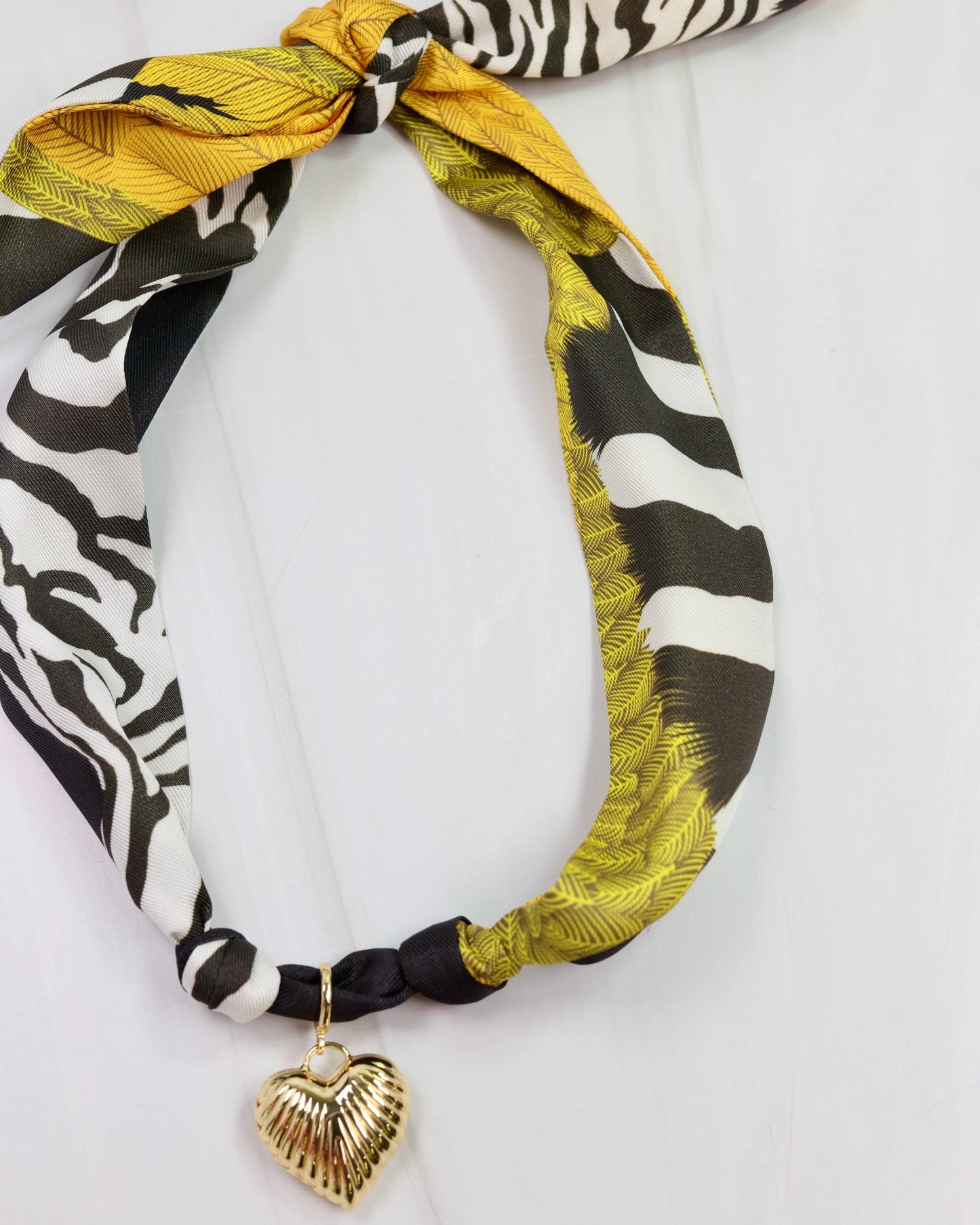 Lillie Scarf Charm Necklace BROWN GOLD