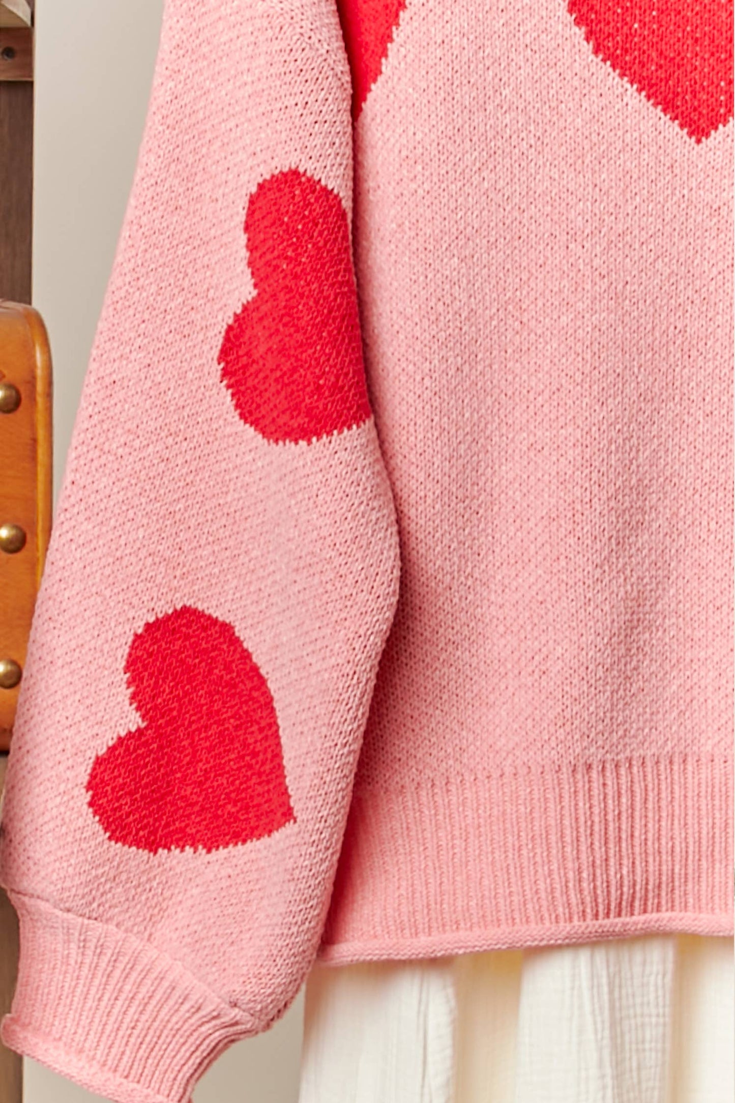 Heart Patched Loose Fit Sweater