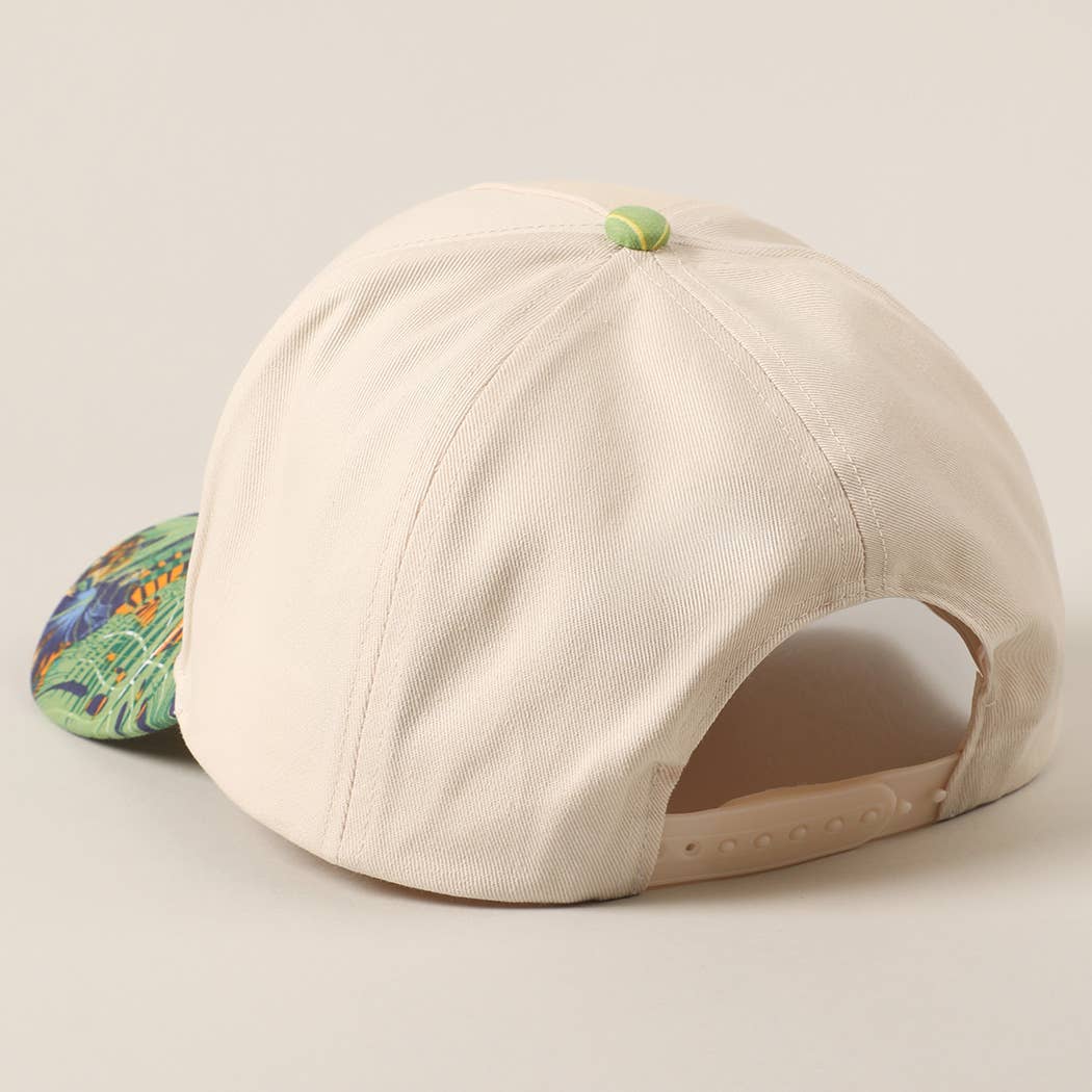 Feelin' Salty Letter Embroidery Floral Trucker Hat - Navy