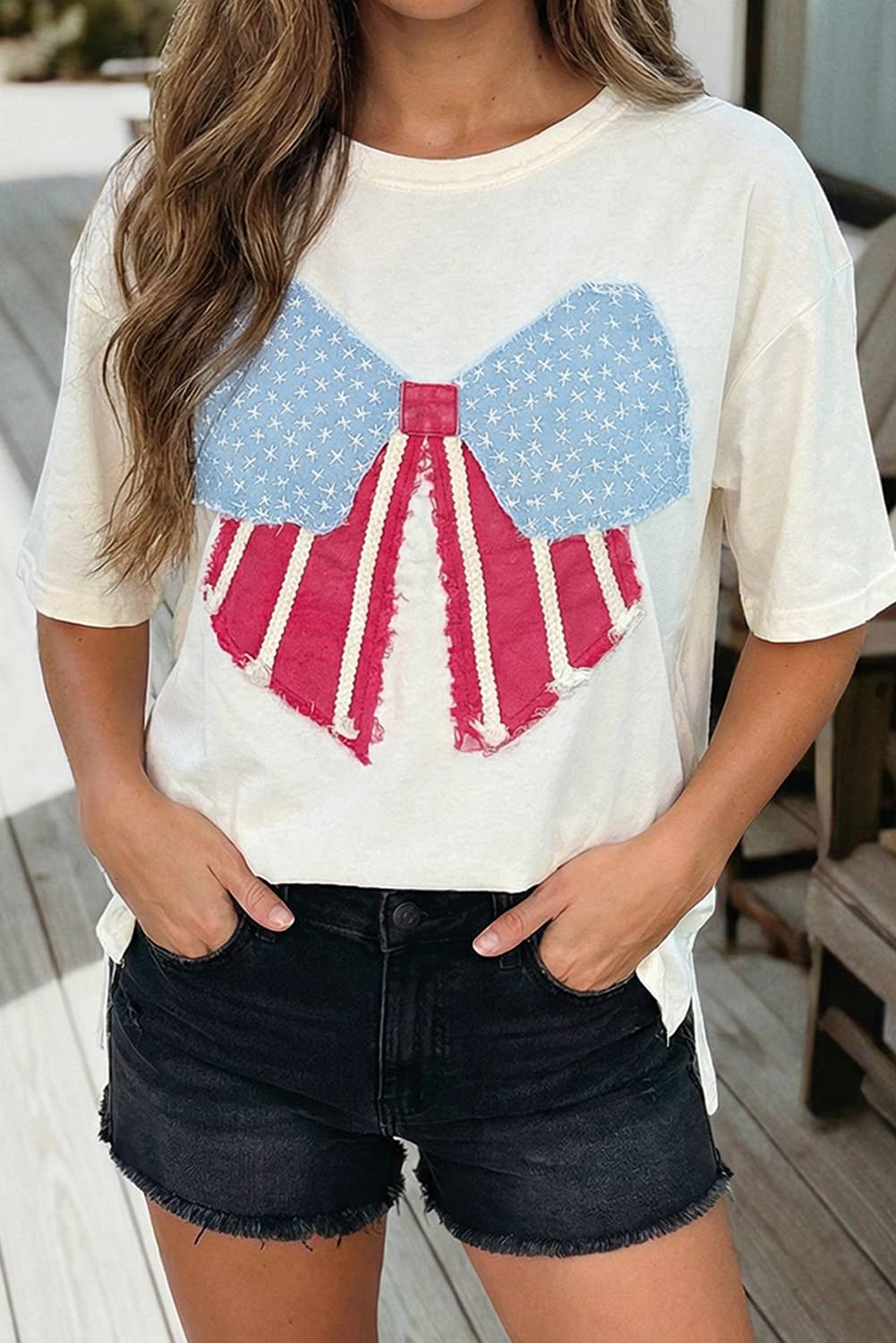 Flag Bow Patched Tee
