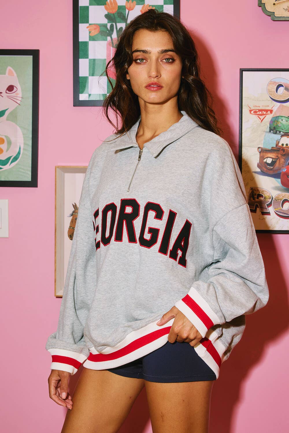 GEORGIA Stripe Elastic Banded Sweatshirt