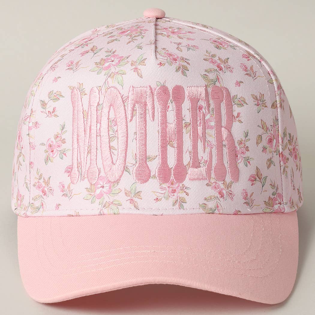 MOTHER Embroidered Flower PatternTrucker Hat: WHITE/BEIGE / ONE SIZE