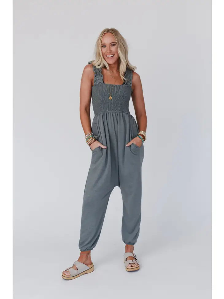Willow Smocked Harem Jumpsuit