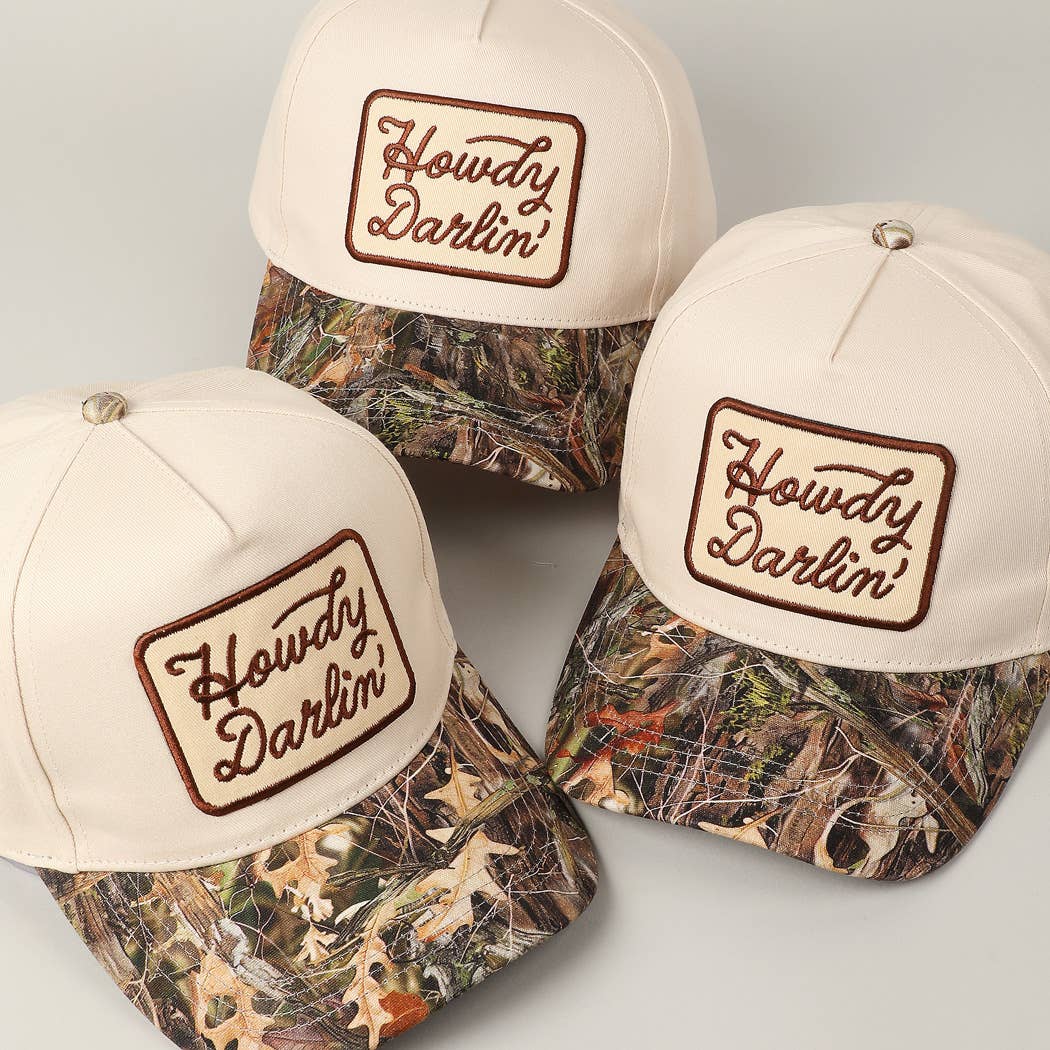 Howdy Darlin' Embroidery Patch Camo Hat