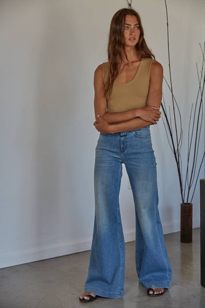 Double Layered Seamless Top: Light Taupe
