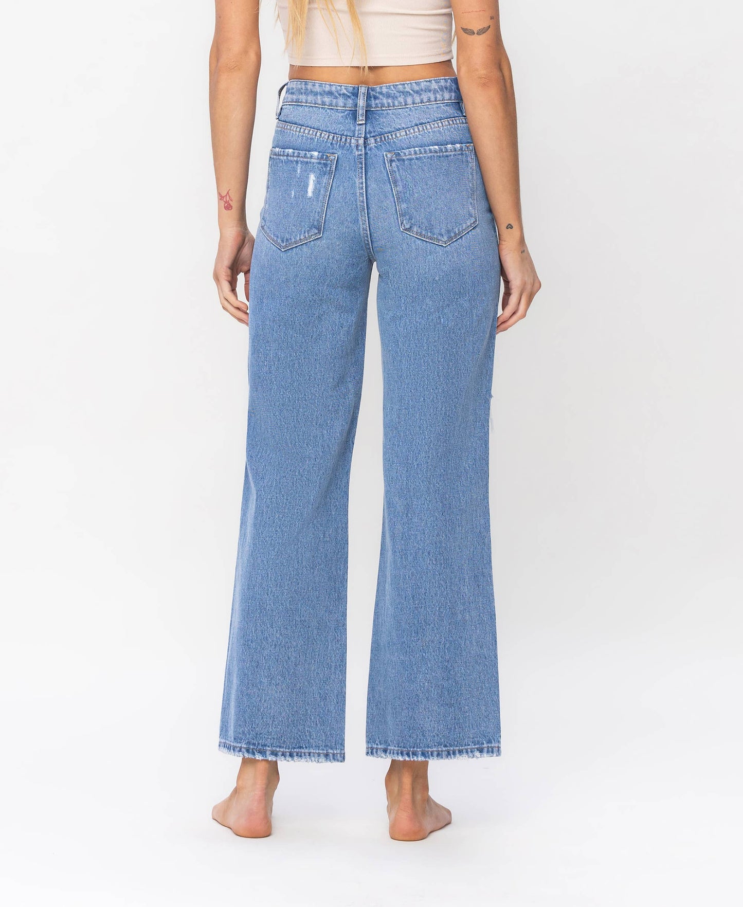 Toll-Free Distressed Wide Leg Jeans