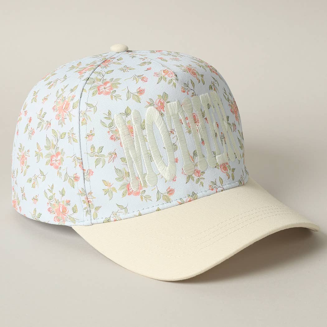 MOTHER Embroidered Flower PatternTrucker Hat: WHITE/BEIGE / ONE SIZE