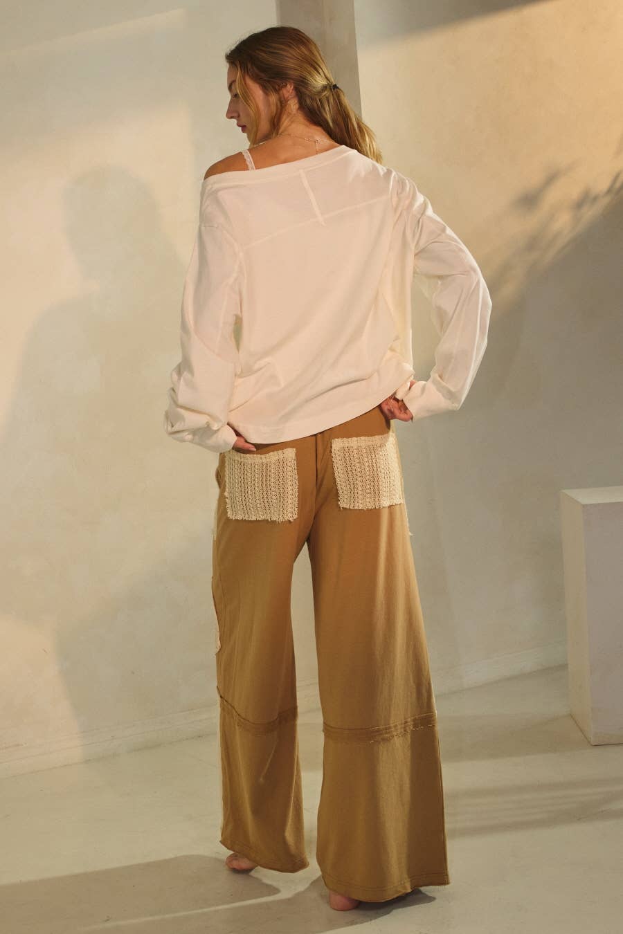 Patchwork Wide-leg Pants