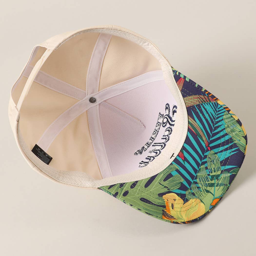 Feelin' Salty Letter Embroidery Floral Trucker Hat - Navy