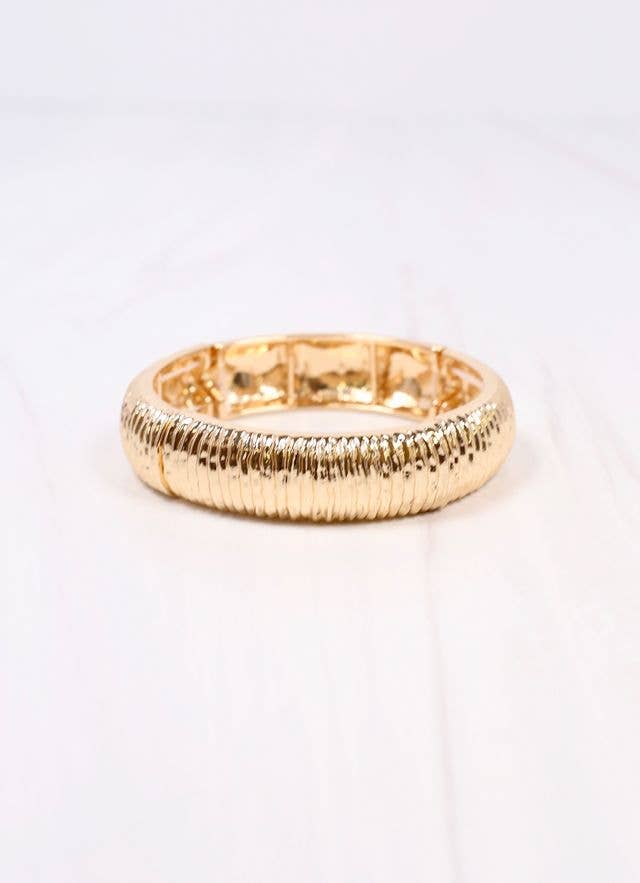 Danny Ribbed Stretch Bracelet GOLD