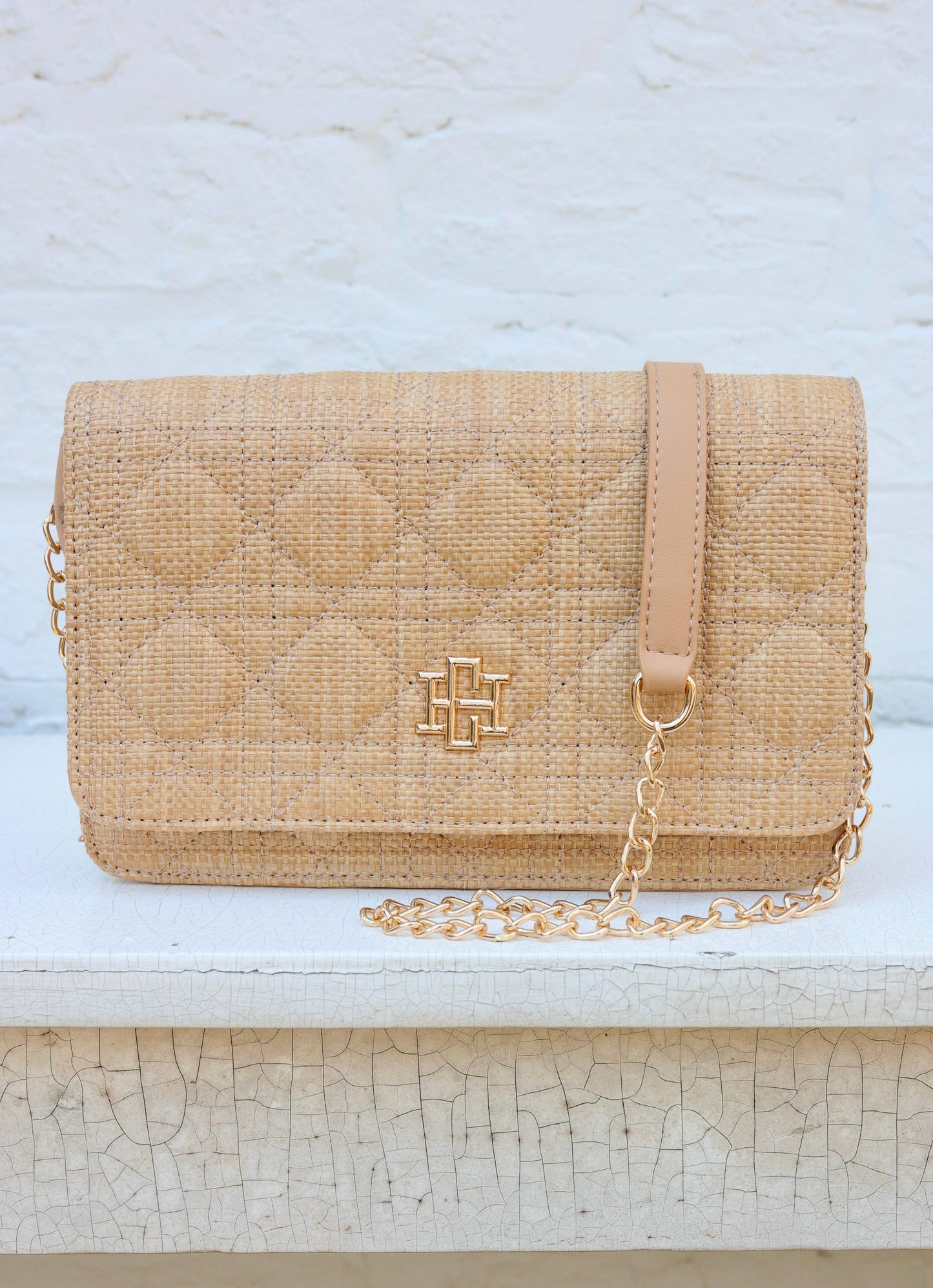 Bryn Clutch/Crossbody Natural Quilted LQ