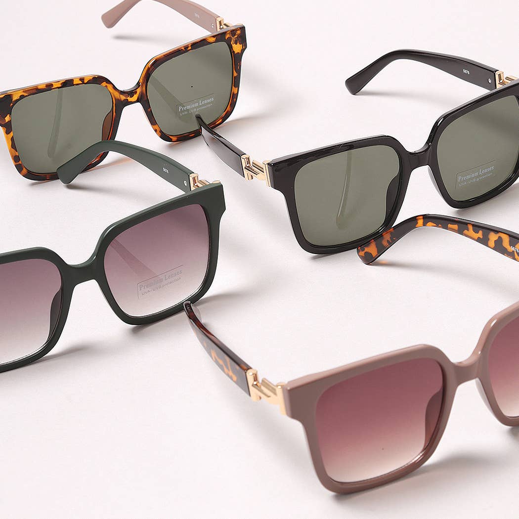 Casual Rectangular Bold Frame Sunglasses: 12 ASSORTED / ONE SIZE