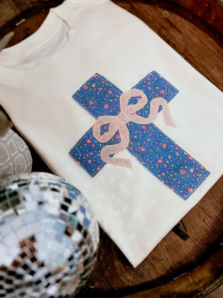 Floral Bow Cross Tee