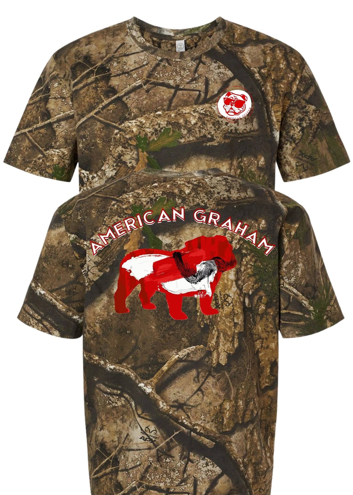 RED & BLACK ATTACK Bulldog Camo Graphic Tee