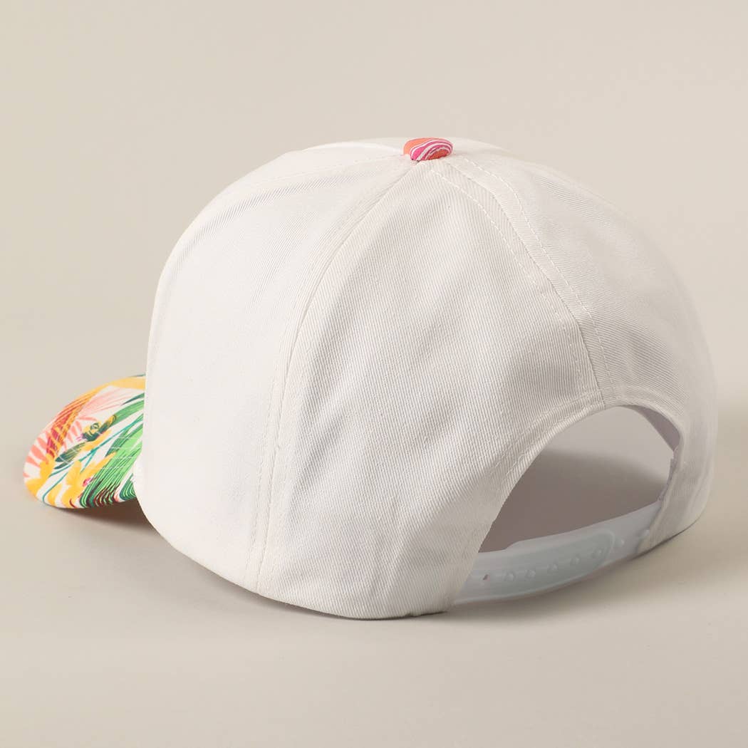 Feelin' Salty Letter Embroidery Floral Trucker Hat - Navy