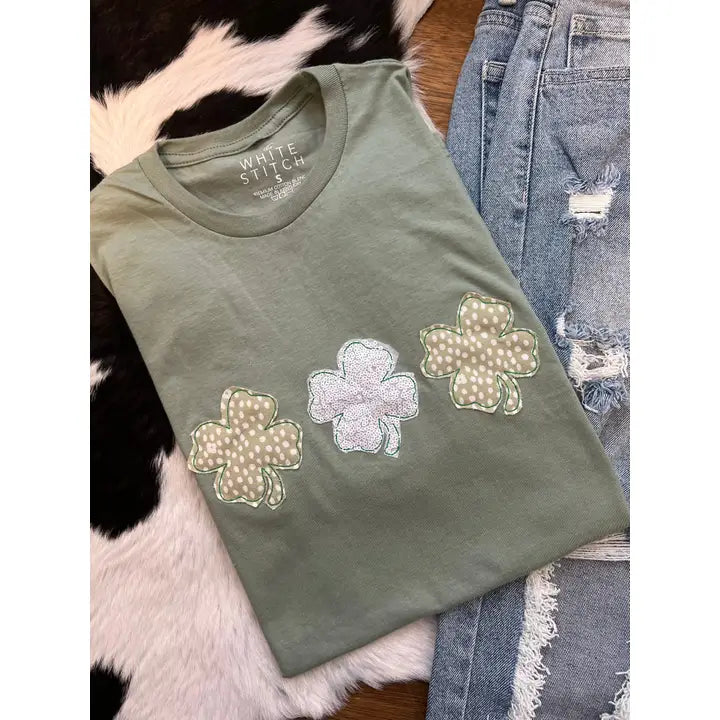 Sage Shamrock Handmade Tee