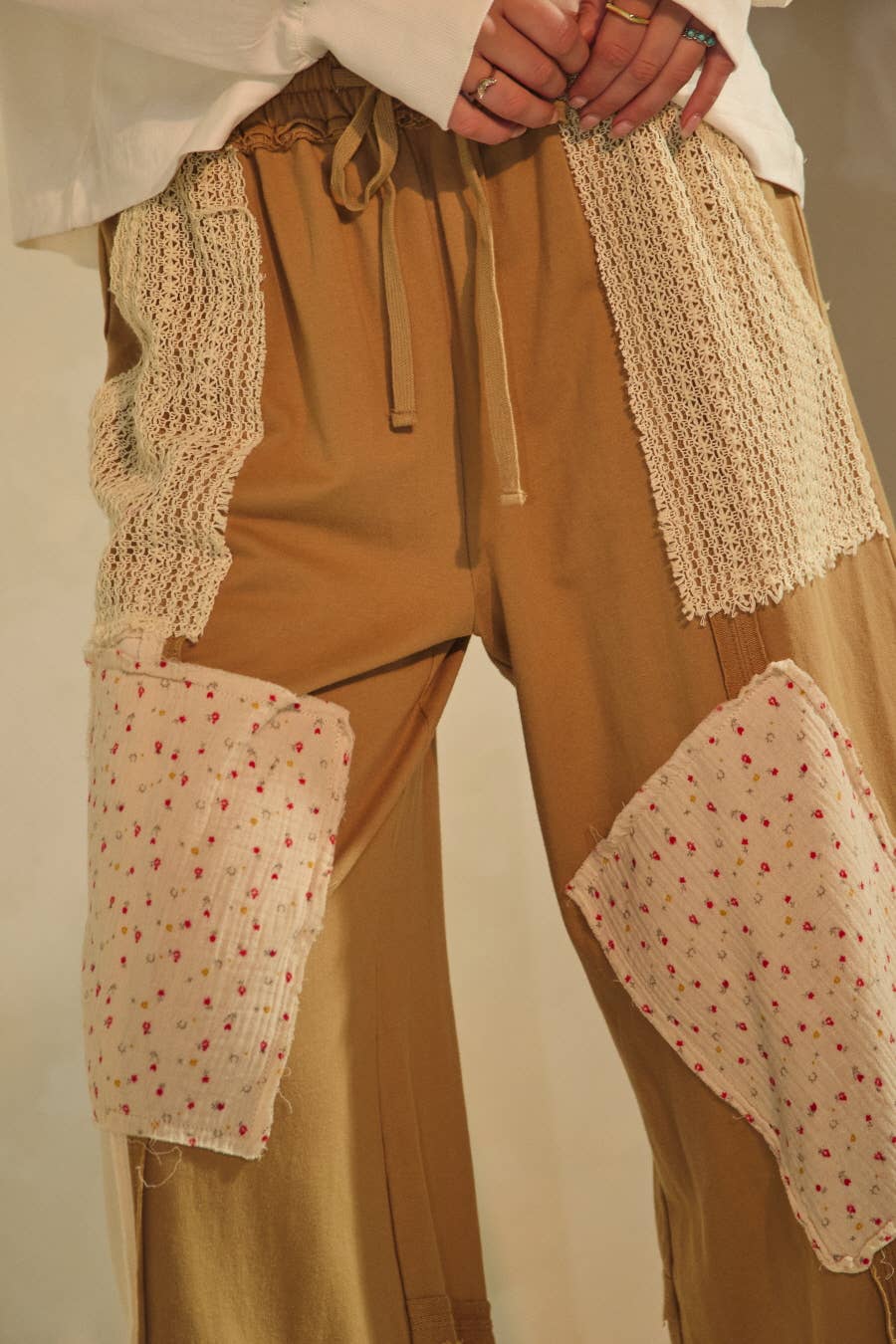 Patchwork Wide-leg Pants