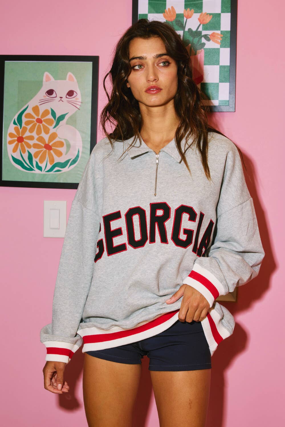 GEORGIA Stripe Elastic Banded Sweatshirt