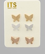 Matte Butterfly Earring Set