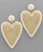 Dangle Beaded Heart Earrings