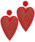 Dangle Beaded Heart Earrings