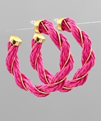 Raffia & Wire Twisted Hoops