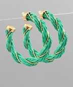 Raffia & Wire Twisted Hoops