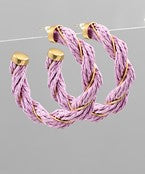 Raffia & Wire Twisted Hoops