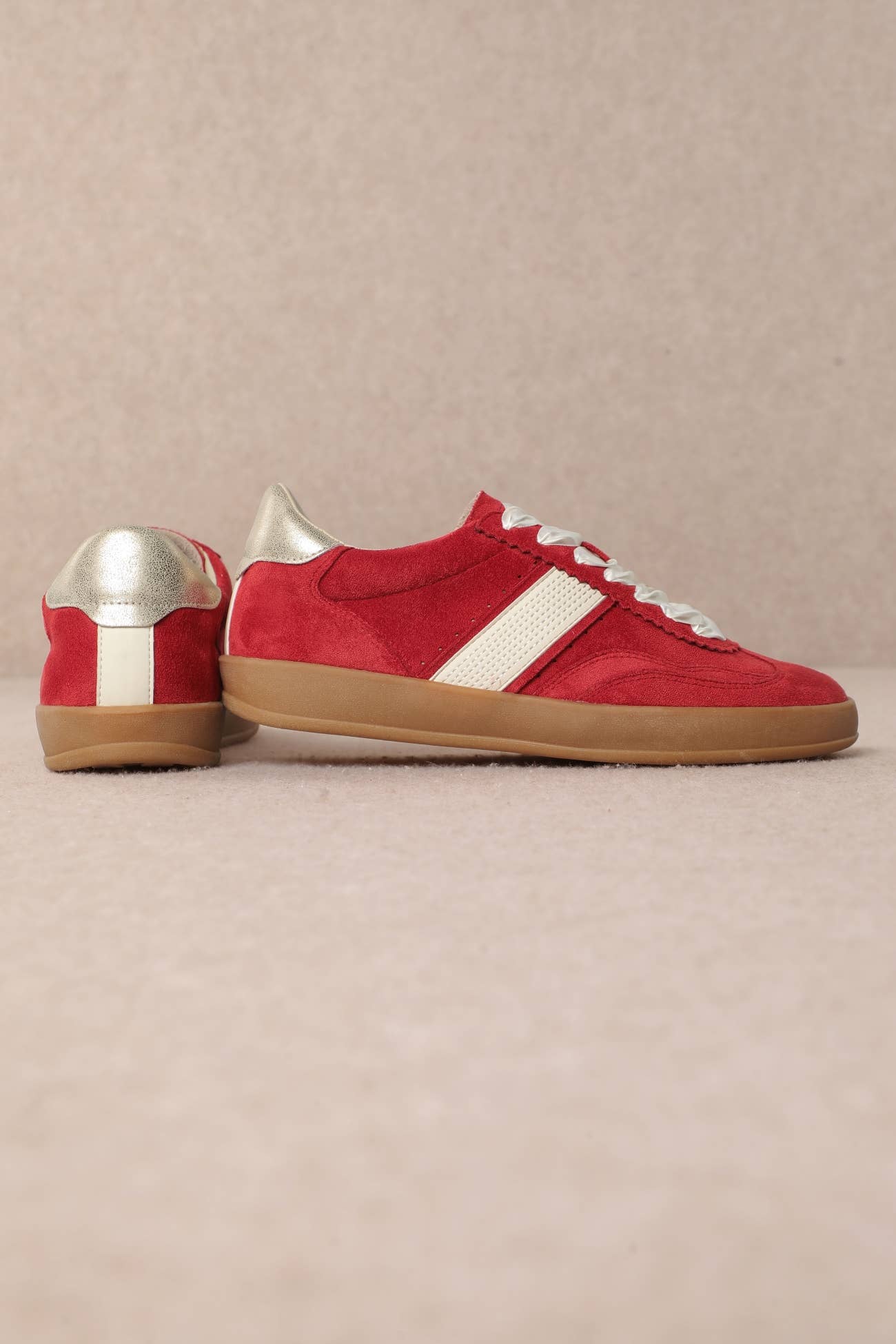 DIXIE SIDE STRAP LACE-UP COURT SNEAKERS