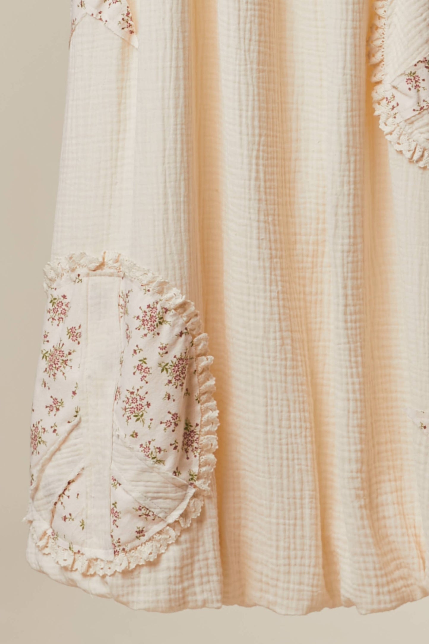 Peace Patchwork Ruffled Sleeveless Dress