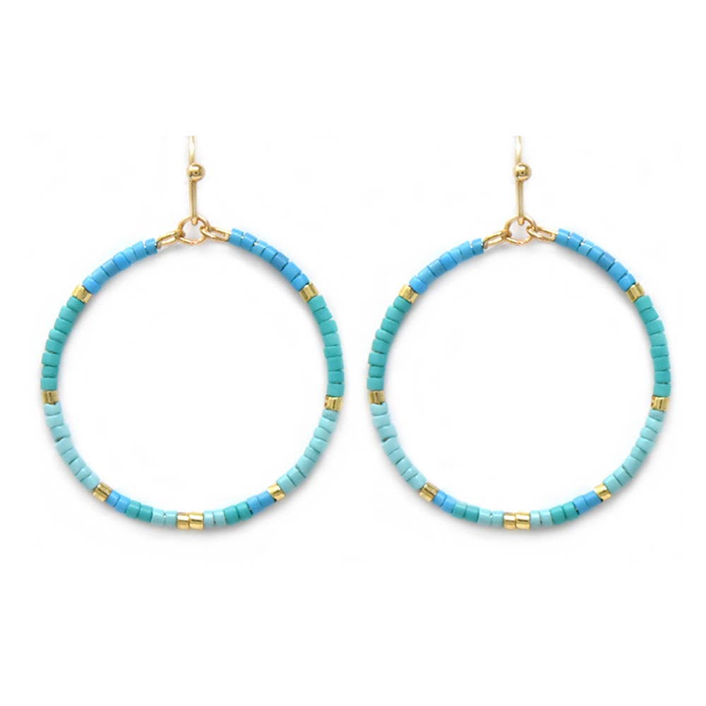TWOCUT BEAD WIRE CIRCLE FUN EARRING