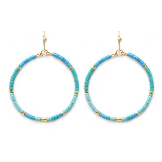 TWOCUT BEAD WIRE CIRCLE FUN EARRING